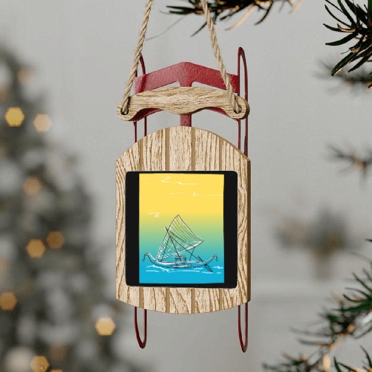 sailing canoe Sled Ornaments