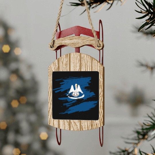 Louisiana Heartbeat Gift Sled Ornaments