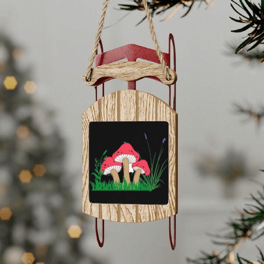 Fungi species saturated picture Sled Ornaments