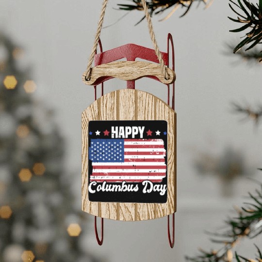 Columbus Day Italian Pride Sled Ornaments