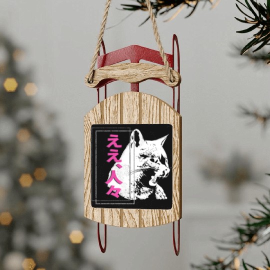 Hissing Cat Japanese Streetwear Anime Sled Ornaments