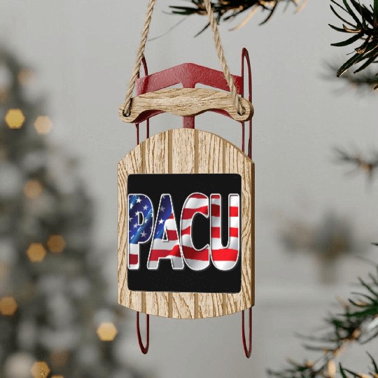 Nurses USA Flag Stars Stripes PACU Sled Ornaments