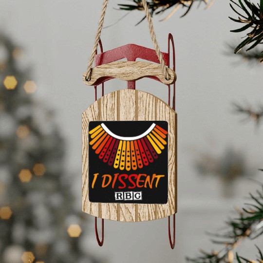 I dissent RBG Sled Ornaments