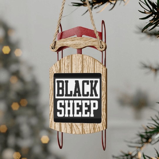 Black Sheep Sled Ornaments