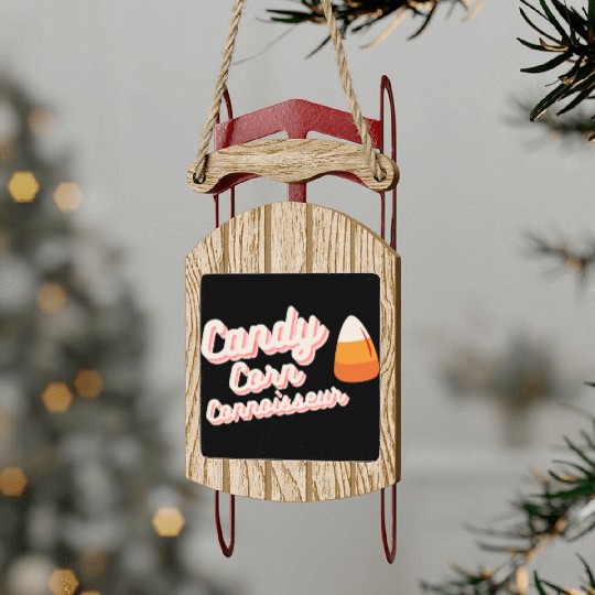 Candy Corn Connoisseur Sled Ornaments