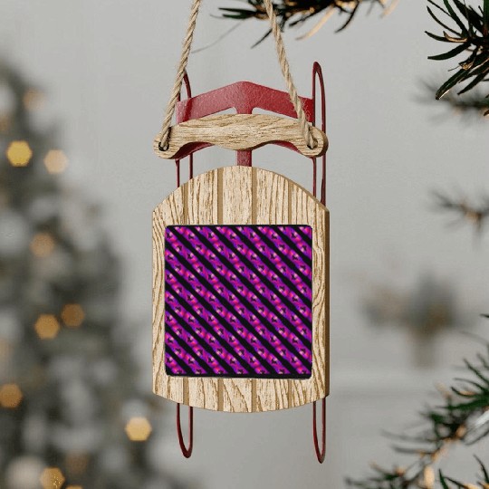 Cute Piano Patterned Sled Ornaments
