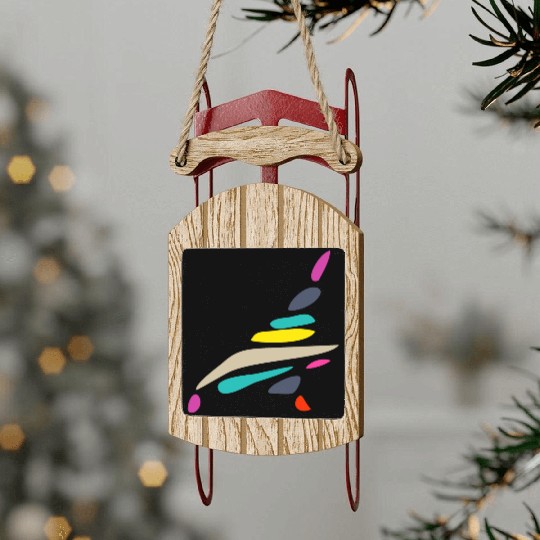 Geometry Triangle Rectangle Circle Colors Sled Ornaments