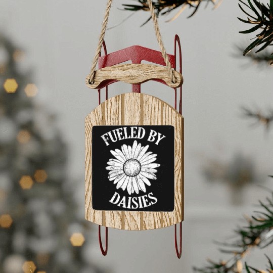 Daisy Garden Gardening Gardener Sled Ornaments