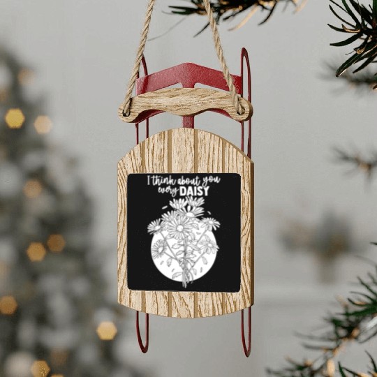 Daisy Garden Gardening Gardener Sled Ornaments