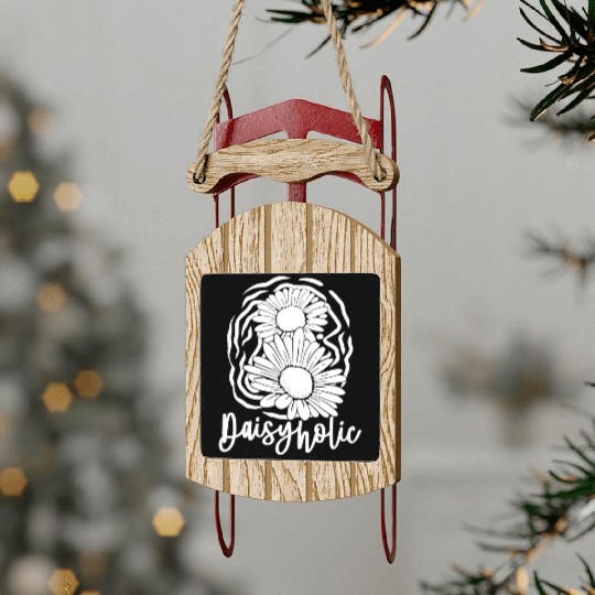 Daisy Garden Gardening Gardener Sled Ornaments