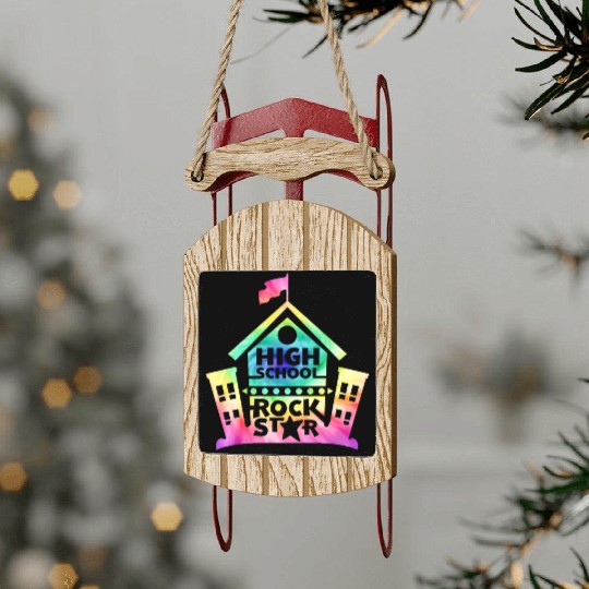 High School Rock Star Back to School Sled Ornaments