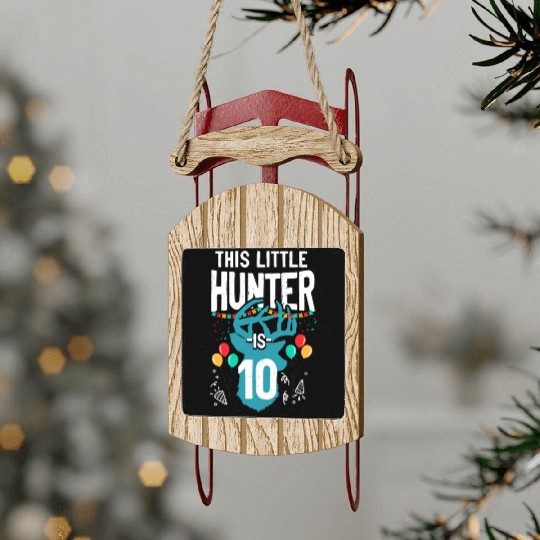 Buck Deer Hunting Hunter Kid Sled Ornaments