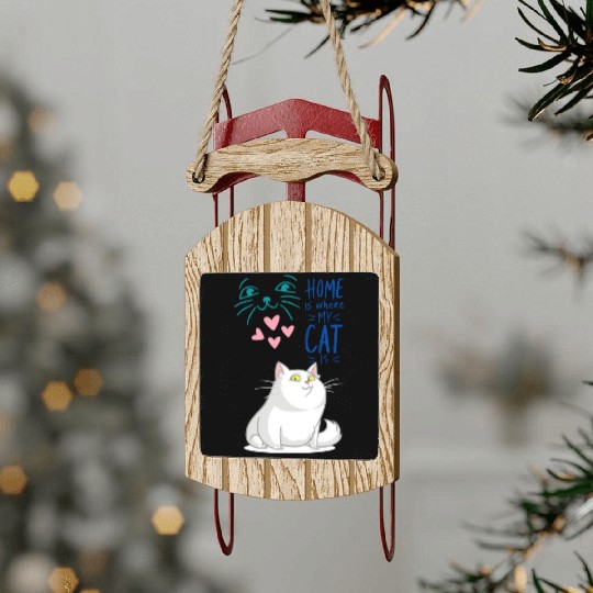 Cat Home Smart Animal Funny Meme Love Family Pet Sled Ornaments