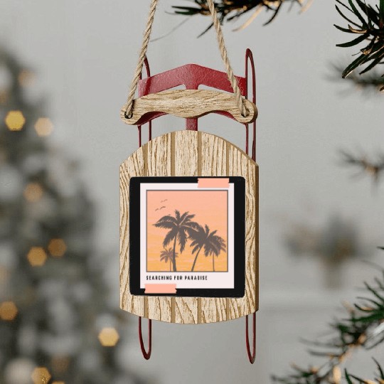 Searching for Paradise - Polaroid Picture Sled Ornaments