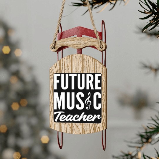 Future Music Teacher Musician Gift Sled Ornaments