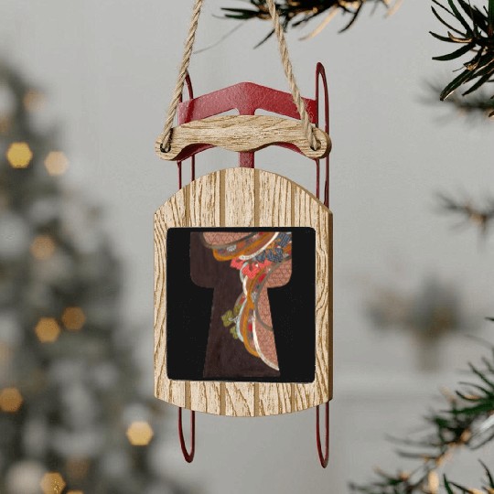 Kimono old fabric design Sled Ornaments