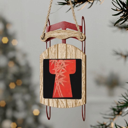 Kimono old fabric design Sled Ornaments