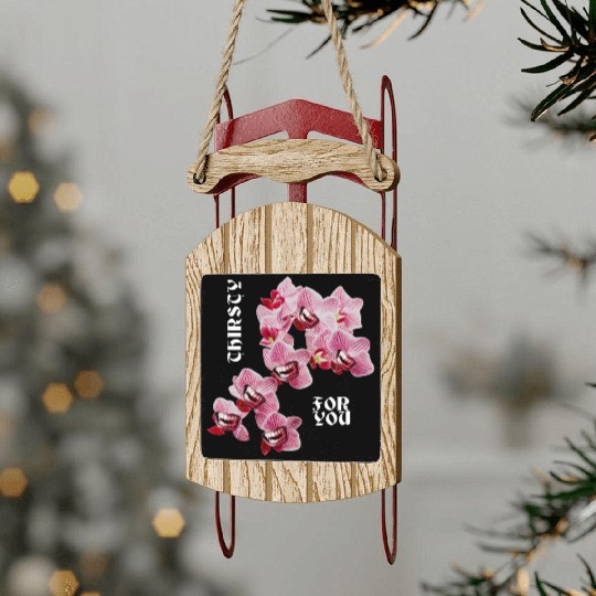 Orchid flower teeth creepy Orchid flower teeth cre Sled Ornaments