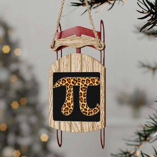 Pi Leopard Print Skin Cheetah Pi Day Math Nerd Sled Ornaments