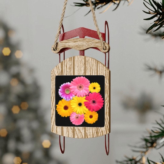 gerbera flower, daisies, gerberas, daisy blooms Sled Ornaments
