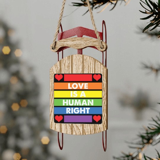 LBGT Flag Gay Pride Human Love Human Right Sled Ornaments