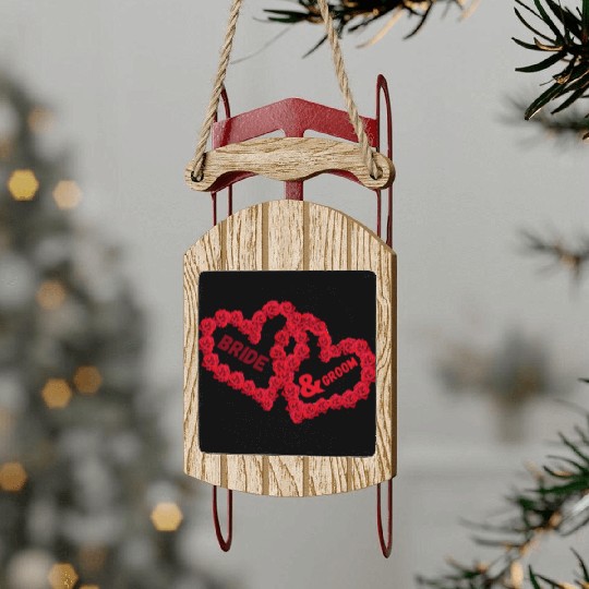 Bride And Groom Essential Classic Sled Ornaments