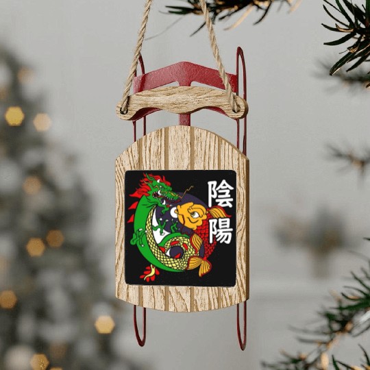 Dragon Koi Fish Good Bad | Japanese Culture Sled Ornaments