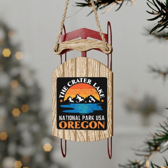 The Crater Lake National Park USA Oregon America Sled Ornaments