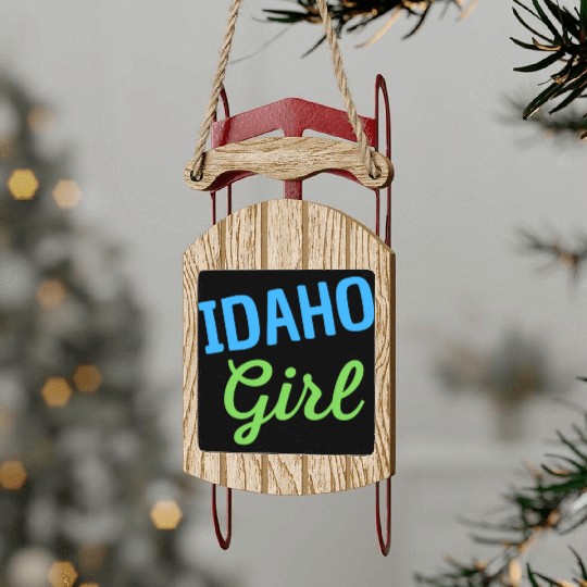 Idaho Girl Sled Ornaments