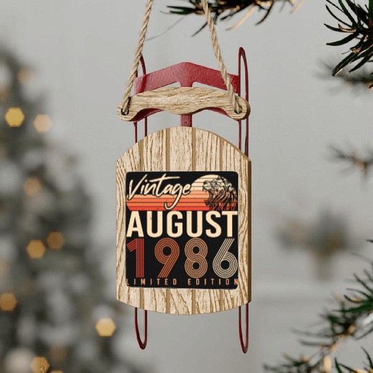 Year Of Construction 1986 In August Sled Ornaments