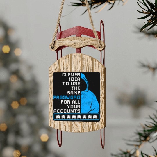 Password hacking Cyber Security Sled Ornaments