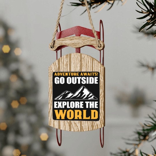 Explore the World Courageous Person Gift Sled Ornaments