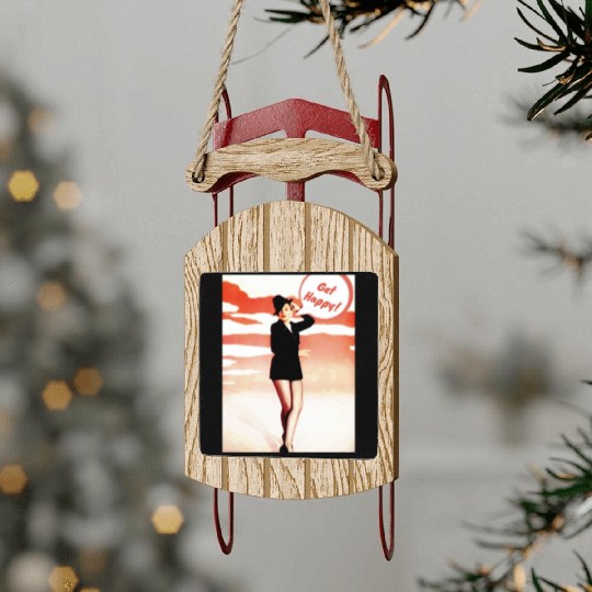 Classic Girl Meme Sled Ornaments