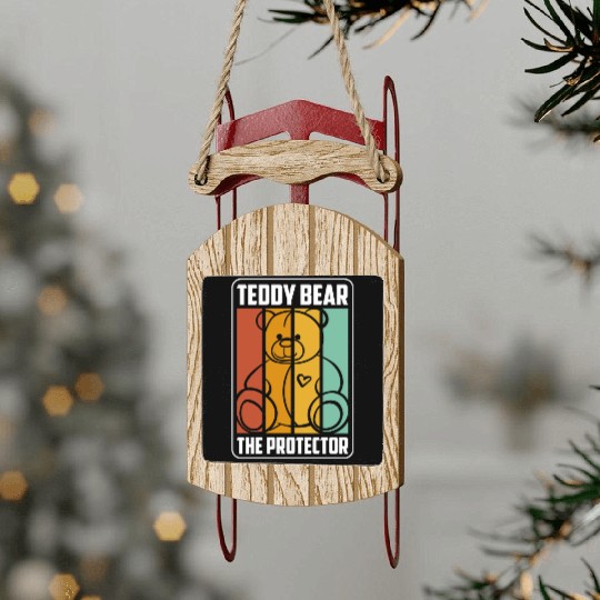 Teddy Bear Offspring Pregnant Sled Ornaments