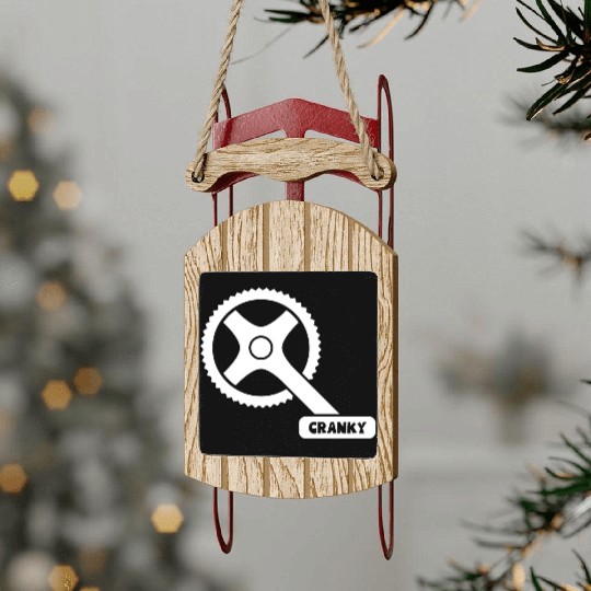 Cranky - Funny Cyclist Gift Sled Ornaments
