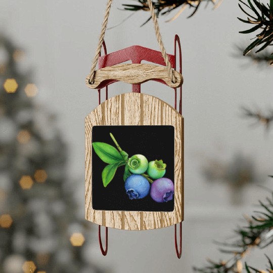 blueberries Sled Ornaments
