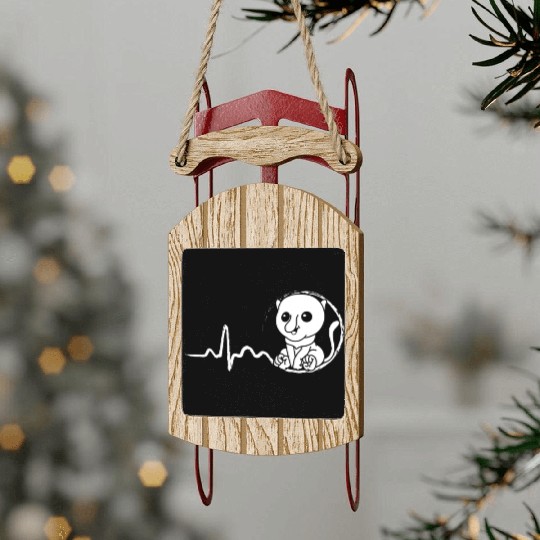 Proboscis Monkey Heartbeat Ape Wildlife Zookeeper Sled Ornaments