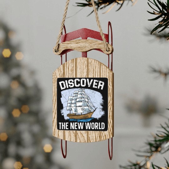 Discover The New World Columbus Day Navigator Sled Ornaments
