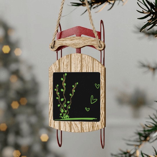 plant nature icon leaves Sled Ornaments