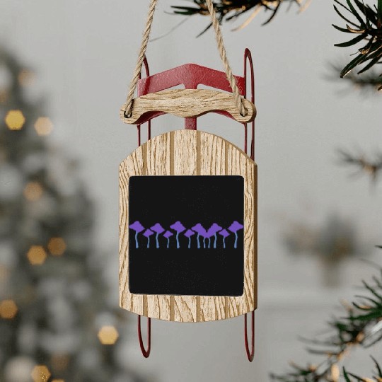 Trees Line Nature Forest Stroke Purple Sled Ornaments