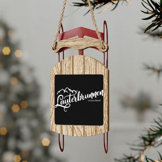Love Lauterbrunnen Switzerland Alps Sled Ornaments