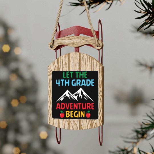 4th Grade Teacher Sled Ornaments