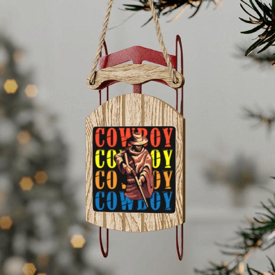 Cowboy Marksman Sheriff Star Wild West Sled Ornaments