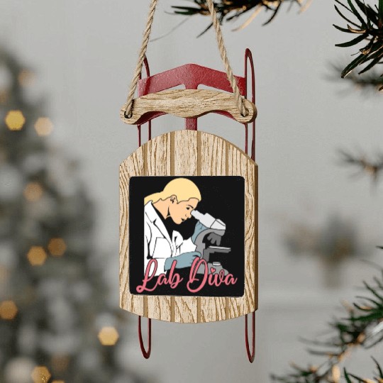 Lab Diva Chemist Laboratory Technician Science Sled Ornaments