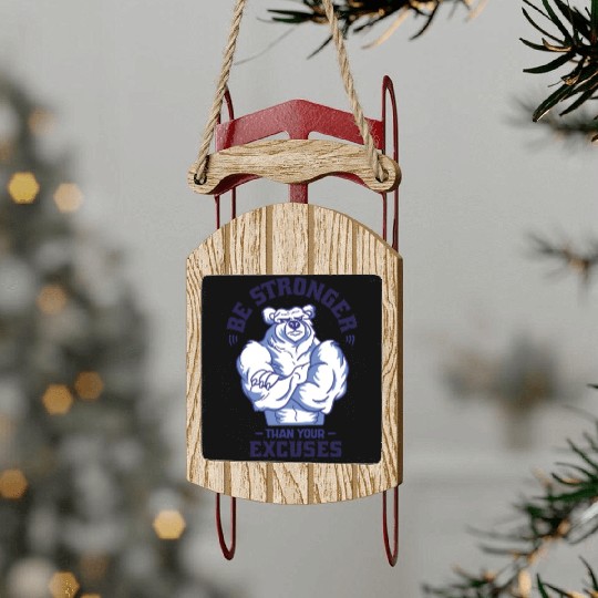 Muscle Bear Sled Ornaments
