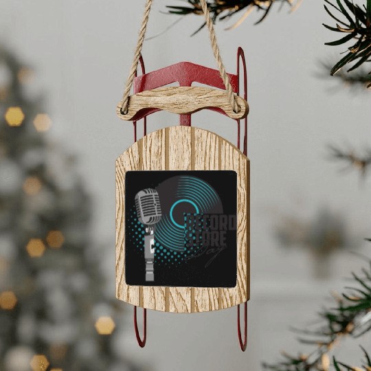 guitar and a microphone for the concert Sled Ornaments