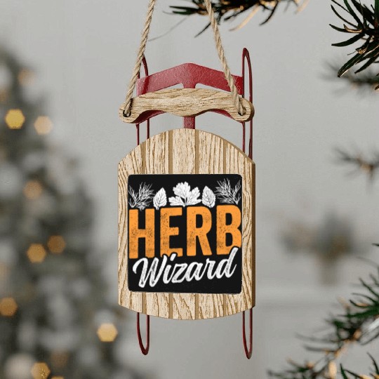 Herbs Wizard Herbalist Herbalism Gardening Herb Sled Ornaments