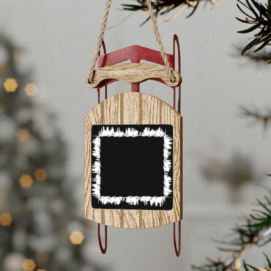 square frame grass Sled Ornaments