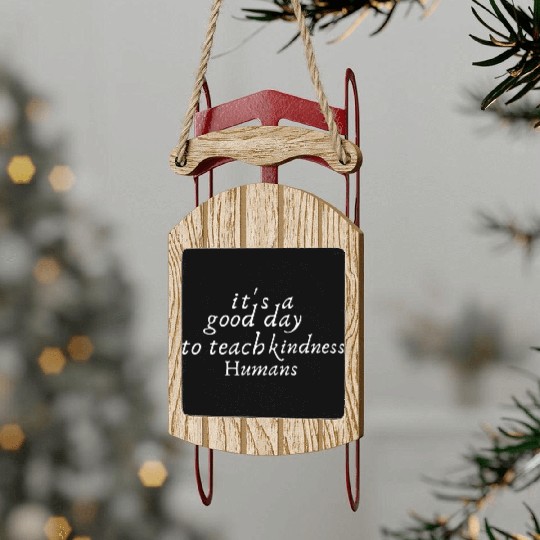 It's A Good Day To Teach kindness Humans Sled Ornaments