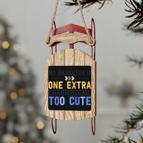 Family Down Syndrome Awareness for Dad Mom Extra Sled Ornaments